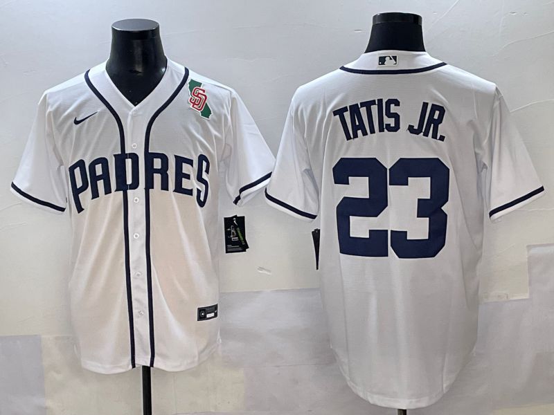 Men 2025 San Diego Padres #23 Tatis jr White Game Nike MLB Jersey style 7